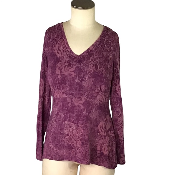 Calvin Klein Tops - FINAL SALECalvin Klein Jeans Purple/Tan Floral Printed Babydoll Style Top